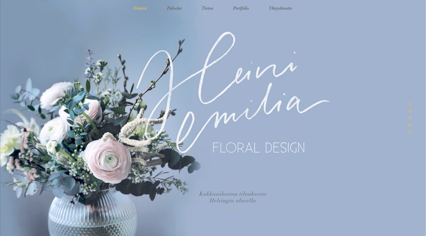 Florist website frontpage screenshot