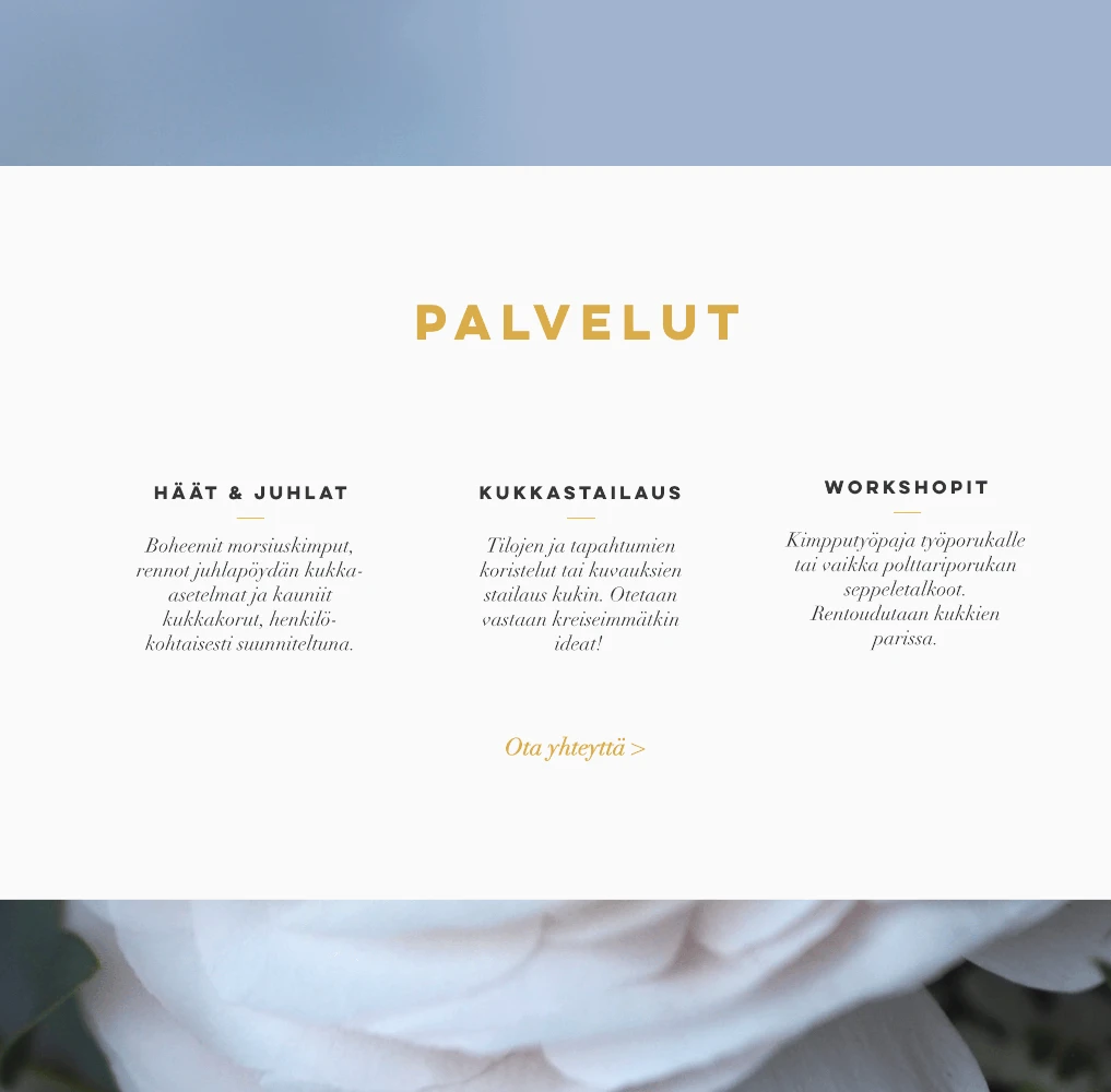 Screenshot about services