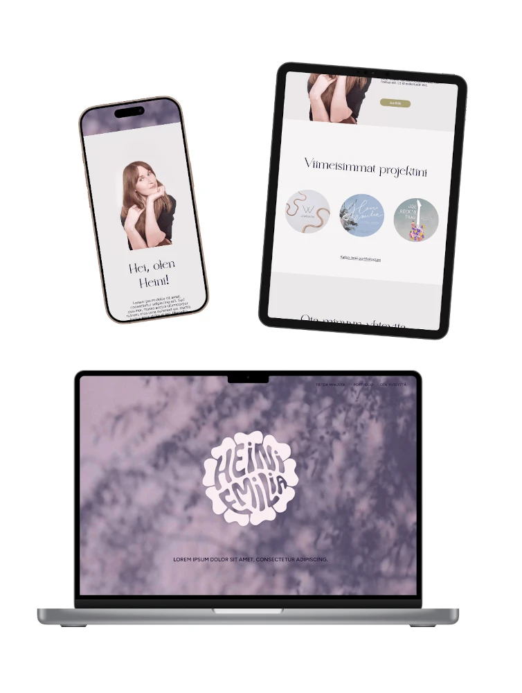 Portfolio site on different devices